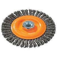 Stringer Bead Knotted Wire Brush, 4" Dia., 0.02" Fill, 5/8"-11 Arbor, Steel Rideout Tool & Machine Inc.
