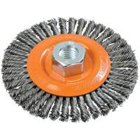 Stringer Bead Knotted Wire Brush, 4-1/2" Dia., 0.02" Fill, 5/8"-11 Arbor, Steel Rideout Tool & Machine Inc.