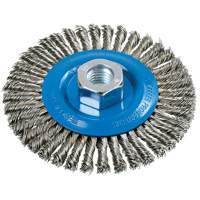 Stringer Bead Knotted Wire Brush, 4-1/2" Dia., 0.02" Fill, 5/8"-11 Arbor, Aluminum/Stainless Steel Rideout Tool & Machine Inc.
