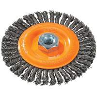 Stringer Bead Knotted Wire Brush, 5" Dia., 0.02" Fill, 5/8"-11 Arbor, Steel Rideout Tool & Machine Inc.
