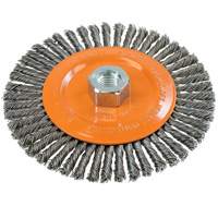 Stringer Bead Knotted Wire Brush, 6" Dia., 0.02" Fill, 5/8"-11 Arbor, Steel Rideout Tool & Machine Inc.