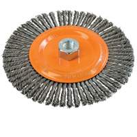 Stringer Bead Knotted Wire Brush, 6-7/8" Dia., 0.02" Fill, 5/8"-11 Arbor, Steel UE928 | Rideout Tool & Machine Inc.
