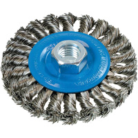 Wide Knotted Wire Wheel Brush, 5/8"-11 Arbor, Steel Rideout Tool & Machine Inc.