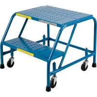 Rolling Step Ladder with Locking Step, 2 Steps, 18" Step Width, 19" Platform Height, Steel VC131 | Rideout Tool & Machine Inc.