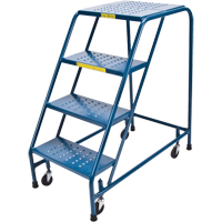 Rolling Step Ladder with Locking Step, 4 Steps, 18" Step Width, 37" Platform Height, Steel VC133 | Rideout Tool & Machine Inc.