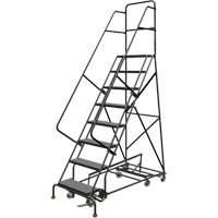 All Directional Rolling Ladder, 8 Steps, 24" Step Width, 80" Platform Height, Steel Rideout Tool & Machine Inc.