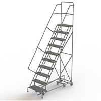 All Directional Rolling Ladder, 10 Steps, 24" Step Width, 100" Platform Height, Steel Rideout Tool & Machine Inc.
