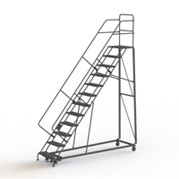 Heavy Duty Safety Slope Ladder, 12 Steps, Perforated, 50° Incline, 120" High VC580 | Rideout Tool & Machine Inc.