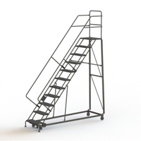 Heavy Duty Safety Slope Ladder, 11 Steps, Serrated, 50° Incline, 110" High VC586 | Rideout Tool & Machine Inc.