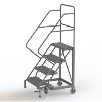 Safety Slope Rolling Ladder, 4 Steps, Serrated, 50° Incline, 40" High Rideout Tool & Machine Inc.