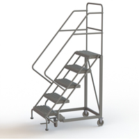 Safety Slope Rolling Ladder, 5 Steps, Serrated, 50° Incline, 50" High Rideout Tool & Machine Inc.