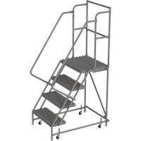 Deep Top Step Rolling Ladder, 4 Steps, 16" Step Width, 40" Platform Height, Steel Rideout Tool & Machine Inc.