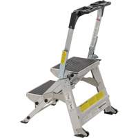 Tilt & Roll Step Stool Ladder, 2 Steps, 23" x 21" x 34.50" High VD438 | Rideout Tool & Machine Inc.
