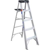 Step Ladder with Pail Shelf, 5', Aluminum, 300 lbs. Capacity, Type 1A VD559 | Rideout Tool & Machine Inc.