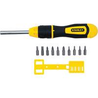 Multi-Bit Ratchet Screwdriver with 10 Bits, Cushion Grip Handle Rideout Tool & Machine Inc.