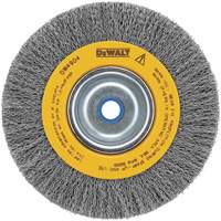 Crimped Bench Wire Brush, 6" Dia., 0.014" Fill, 5/8" - 1/2" Arbor WP402 | Rideout Tool & Machine Inc.