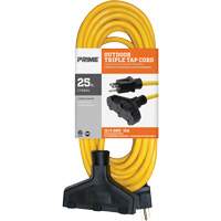 Vinyl Extension Cord, Outdoor, SJTW, 12/3 AWG, 15 A, 3 Outlet(s), 25' Rideout Tool & Machine Inc.