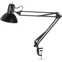 Swing Arm Clamp-On Desk Lamps, 100 W, Incandescent, C-Clamp, Black Rideout Tool & Machine Inc.