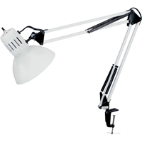 Swing Arm Clamp-On Desk Lamps, 100 W, Incandescent, C-Clamp, 36" Neck, White Rideout Tool & Machine Inc.