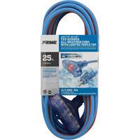 Arctic Blue TPE-Rubber Extension Cord, All-Weather, SJEOW, 12/3 AWG, 15 A, 3 Outlet(s), 25' Rideout Tool & Machine Inc.