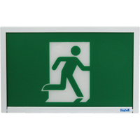 Running Man Exit Sign, LED, Battery Operated, 12" L x 7 1/2" W, Pictogram XE662 | Rideout Tool & Machine Inc.
