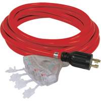 Generator Extension Cord with Quad Tap, STW, 10 AWG, 20 A, 4 Outlet(s), 25' Rideout Tool & Machine Inc.