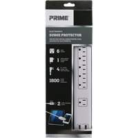 Limiteurs de surtension avec chargeur USB, 6 Prises, 1800 J, 1875 W, Cordon 4' Rideout Tool & Machine Inc.