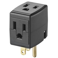 Cube triple mis &agrave; la terre, 3 Prise(s), Aucune, 15 A, 1875 W, 125 V Rideout Tool & Machine Inc.