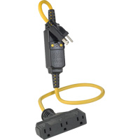 Triple-Tap Inline GCFI Extension Cord & Connector, 120 V, 15 Amps, 3' Cord XI231 | Rideout Tool & Machine Inc.