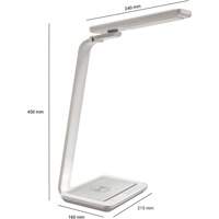 Desk Lamp with Wireless Charging, 10 W, LED, 17-2/5" Neck, White XI750 | Rideout Tool & Machine Inc.