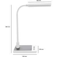 Goose Neck Desk Lamp with USB Charger, 8 W, LED, 15" Neck, White XI753 | Rideout Tool & Machine Inc.
