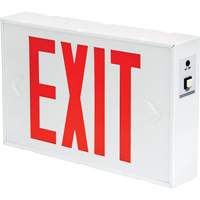 Exit Sign, LED, Battery Operated/Hardwired, 12-1/5" L x 7-1/2" W, English Rideout Tool & Machine Inc.