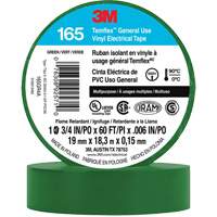 Temflex™ General Use Vinyl Electrical Tape 165, 19 mm (3/4") x 18 M (60'), Green, 6 mils XI865 | Rideout Tool & Machine Inc.