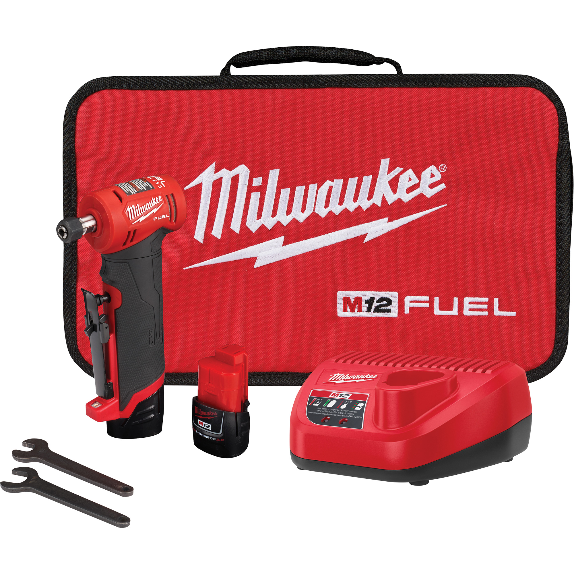 Milwaukee M12 Fuel Right Angle Die Grinder Kit, 1/4" Collet, 12 V